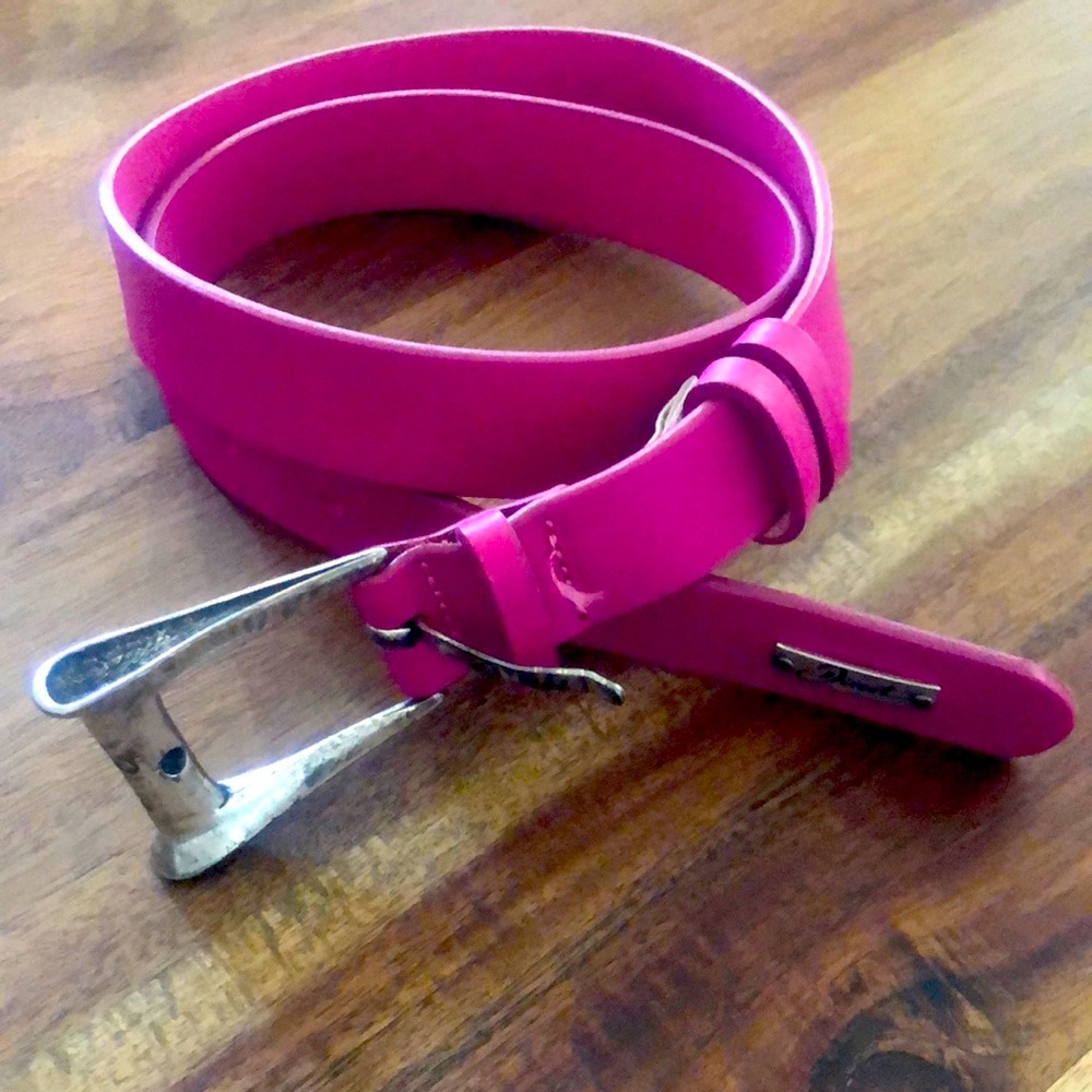 Diesel Pink leather belt 80cm